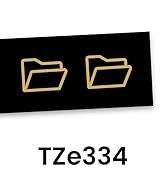 Brother Genuine P-touch TZe334 Label Tape in cardboard pack: Gold on Black 12mm