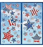 AnyDesign Patriotic Window Clings 98Pcs Star Fireworks Waterproof Reusable PVC Stickers for 250th...