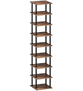 CHOEZON 9-Tier Vertical Shoe Rack, DIY Corner Shoe Rack for Entryway, Narrow Shoe Shelf, Tall Sto...