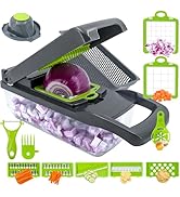 NIOSAVM Versatile Vegetable Chopper – 8-in-1 Food Cutter with Powerful Blades for Efficient Slici...