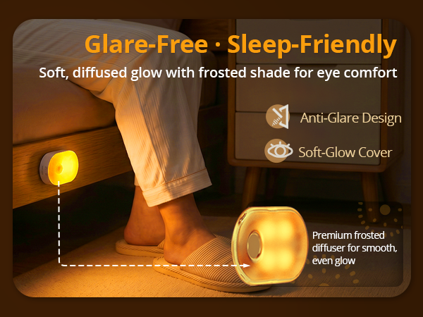 amber night light with frosted shade for sleep-friendly