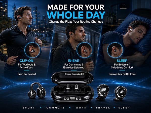 3-in-1 Bluetooth Wireless Earbuds