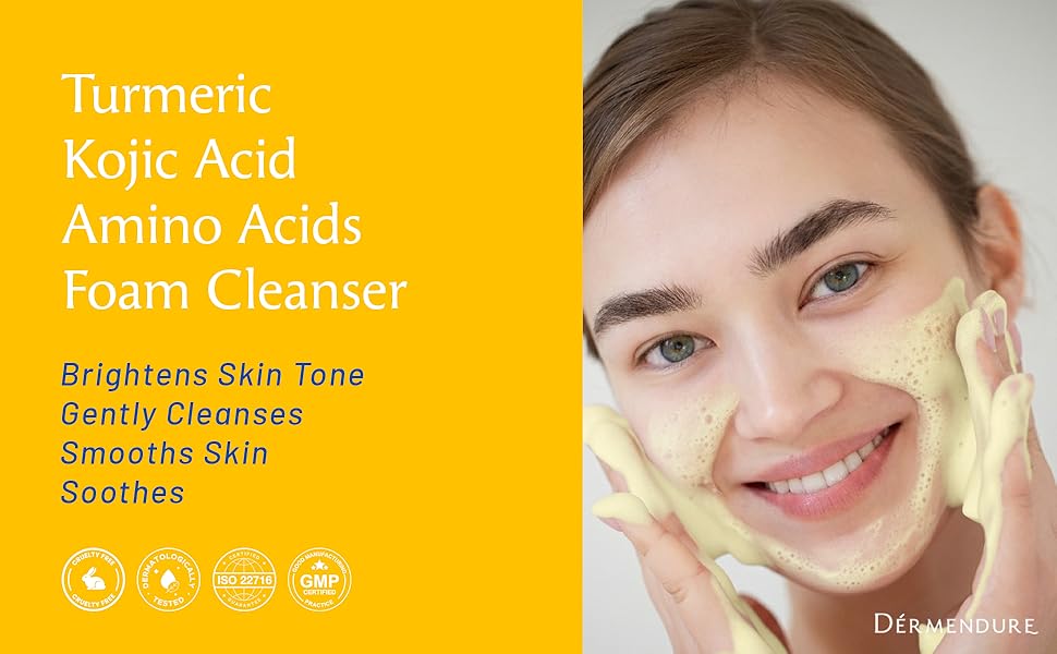 Turmeric Kojic Acid Cleansing Mousse Amino Acids Foam Cleanser
