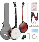 Kmise Banjo 5 String Banjos,Professional Full Size 38 Inch Open or Closed Back With Resonator, Br...