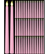 Funtery 48 Pcs Flameless LED Taper Candles Fake Candles Battery Operated Candles Bulk 11 Inch Fli...
