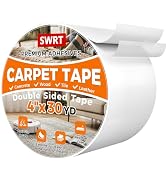 SWRT Double Sided Carpet Tape, 4 in x 30 Yards Rug Tape for Hardwood Floors | Heavy Duty Anti Sli...