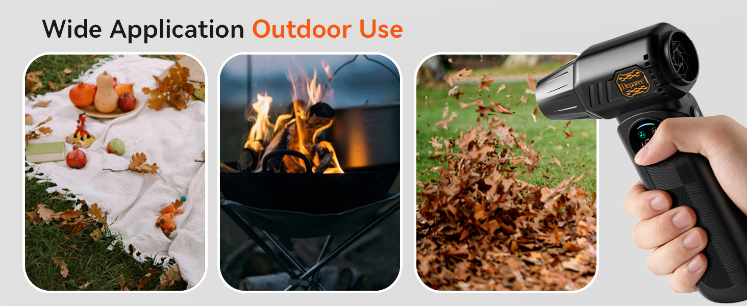 Cordless air duster and handheld vacuum for outdoor dust, leaves, and debris cleaning