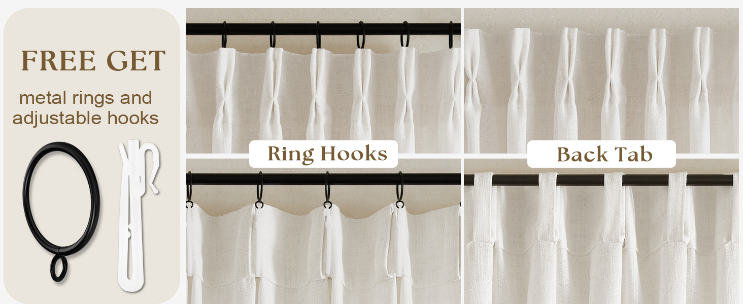 pleated linen curtains