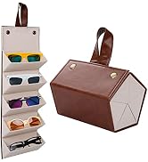 LogHog Sunglasses Organizer 5 Slots Travel Glasses Case Foldable Multiple Pairs Eyeglasses Storag...