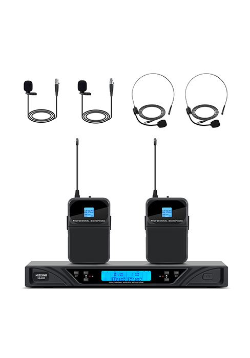 2 Channel Wireless Lavalier Microphone System