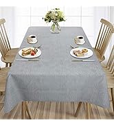 AIRCOWRIE Waterproof Vinyl Tablecloths, Heavy Duty Oil Proof Spill Proof Plastic Table Cloth, Wip...