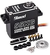 55KG High Torque Servo High Speed HV 8.4V Coreless RC Steering Servo Motors Stainless Steel Gear ...