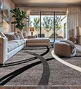 Rugshop Modern Wavy Circles Design Area Rug 5'3