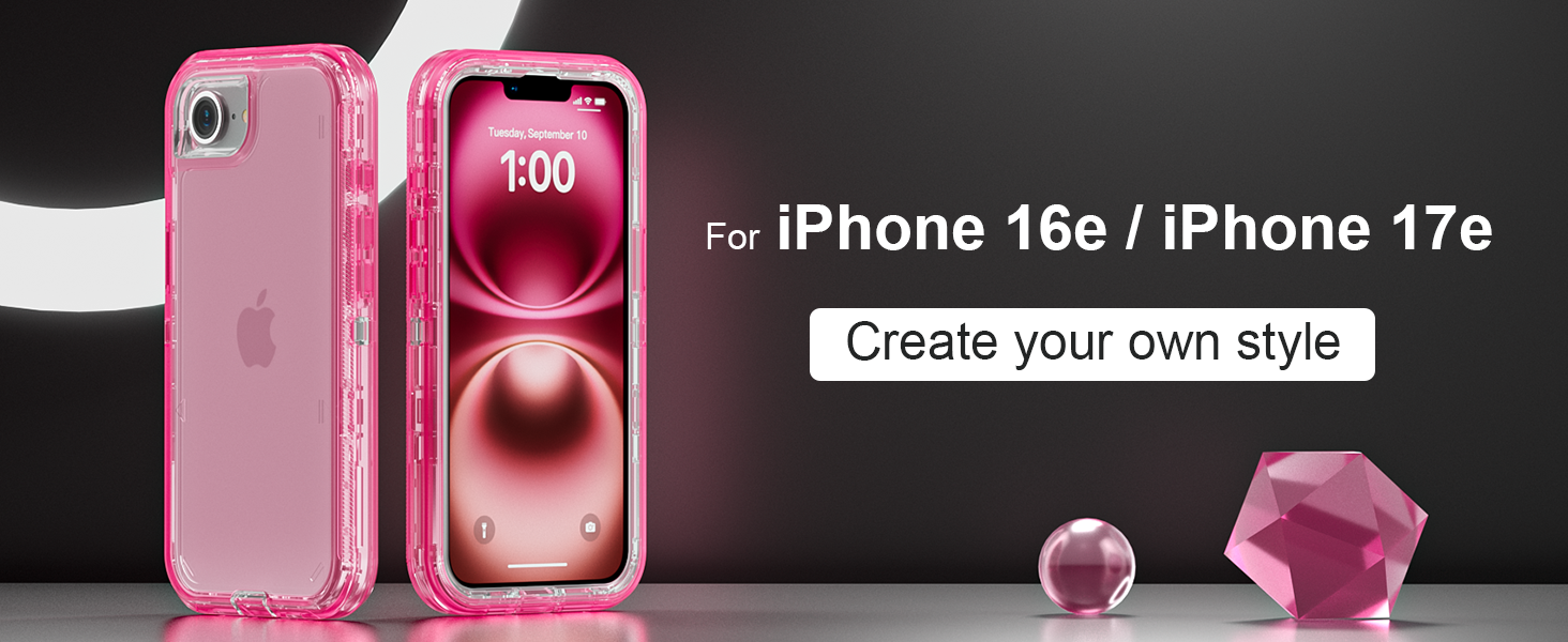 Compatible for iPhone 17e and iPhone 16e Pink