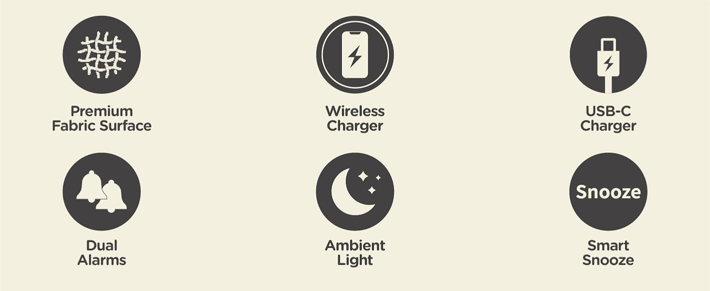 wireless charging clock battery backup