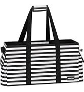 DSDCDJ Sturdy Extra Large Utility Tote Bag with Hard Bottom & Hard Sides, Collapsible Oversized T...