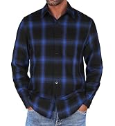 COOFANDY Mens Flannel Shirts Long Sleeve Button Down Shirt with Pocket Casual Shirts Work Shirts ...
