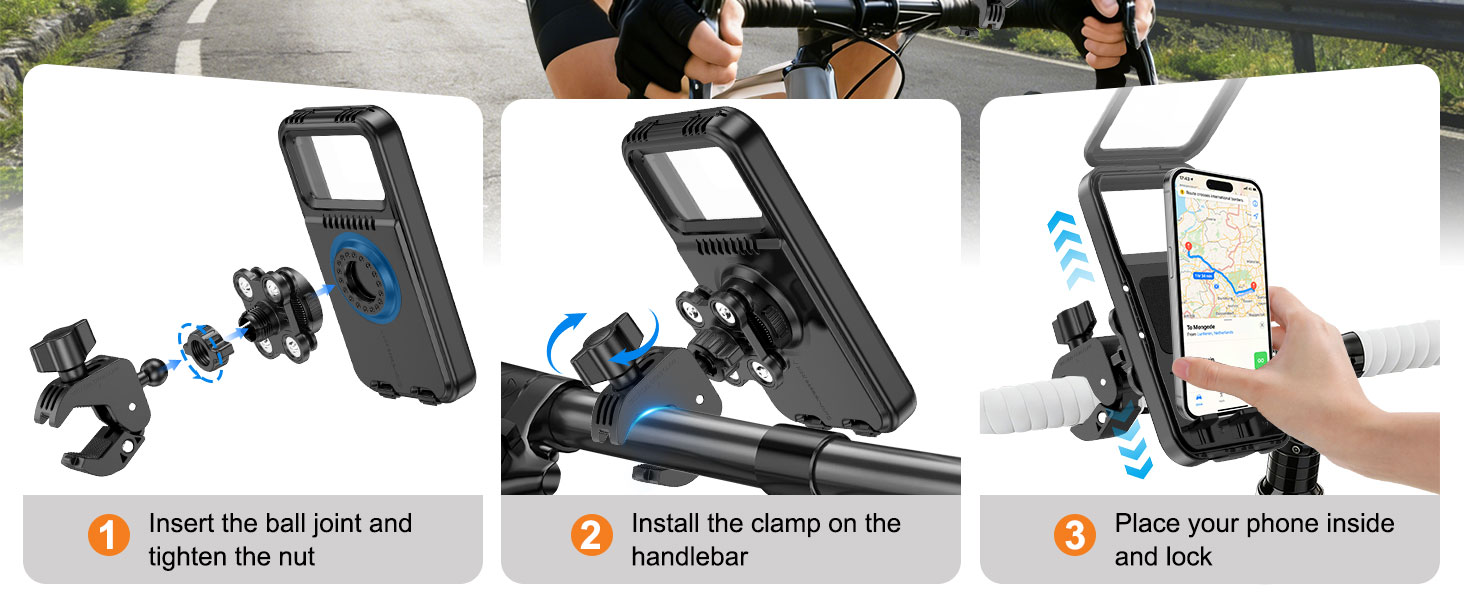 phone holder for motorcycle handlebar