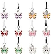 OLYCRAFT 12Pcs 6-style Headphone Port Dust Plug 1.8 Inch Long Butterfly Pendant Earphone Anti Dus...