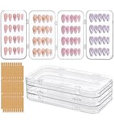PH PandaHall 2pcs Transparent Press-on Nail Storage Box, Nails Organizer Case Nails Display Conta...