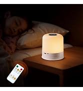 Portable Night Light, USB Rechargeable Small Desk Lamp, 3 Brightness & 1 Remote, Touch Bedside Co...