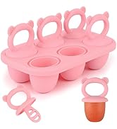 Sakolla Baby Popsicle Molds Mini 6-Cavity Silicone Ice Pop Mold with Sticks Breastmilk Popsicle M...