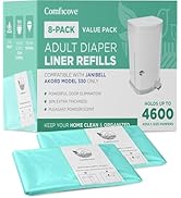 8 Pack Adult Diaper Liner Refills, Compatible with Janibell Akord 330 Model, Adult Diaper System ...