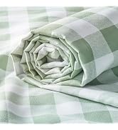 Q&J Fabric Co. Plaid Fabric 10 Yards x 94 Inch 1'' Sage Green Gingham Checkered Fabric by The Yar...