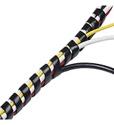 D-Line Cable Spiral Wrap, Cable Management Solution to Organize Bundles of Cords 0.4" - 1.57", Wi...