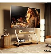 Easel Rolling TV Stand Mobile TV Cart with Wheels for 32"-75" TVs, Heavy Duty Floor TV Stand with...