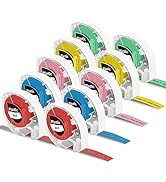 P12 Label Tape, 10-pack P12 Pro Label Maker Tape Compatible with DYMO LetraTag 100H LT-100T Plus ...