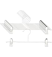 Pants Hangers with Clips - 8 Pack Heavy Duty, Non-Slip Adjustable Space Saving Skirt Hangers for ...