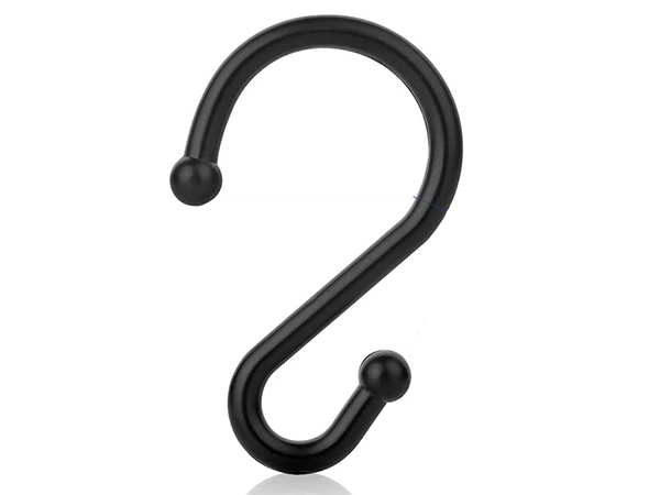 black shower curtain hooks