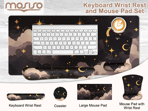 MOSISO Wrist Rest Support for Mouse Pad & Keyboard Set