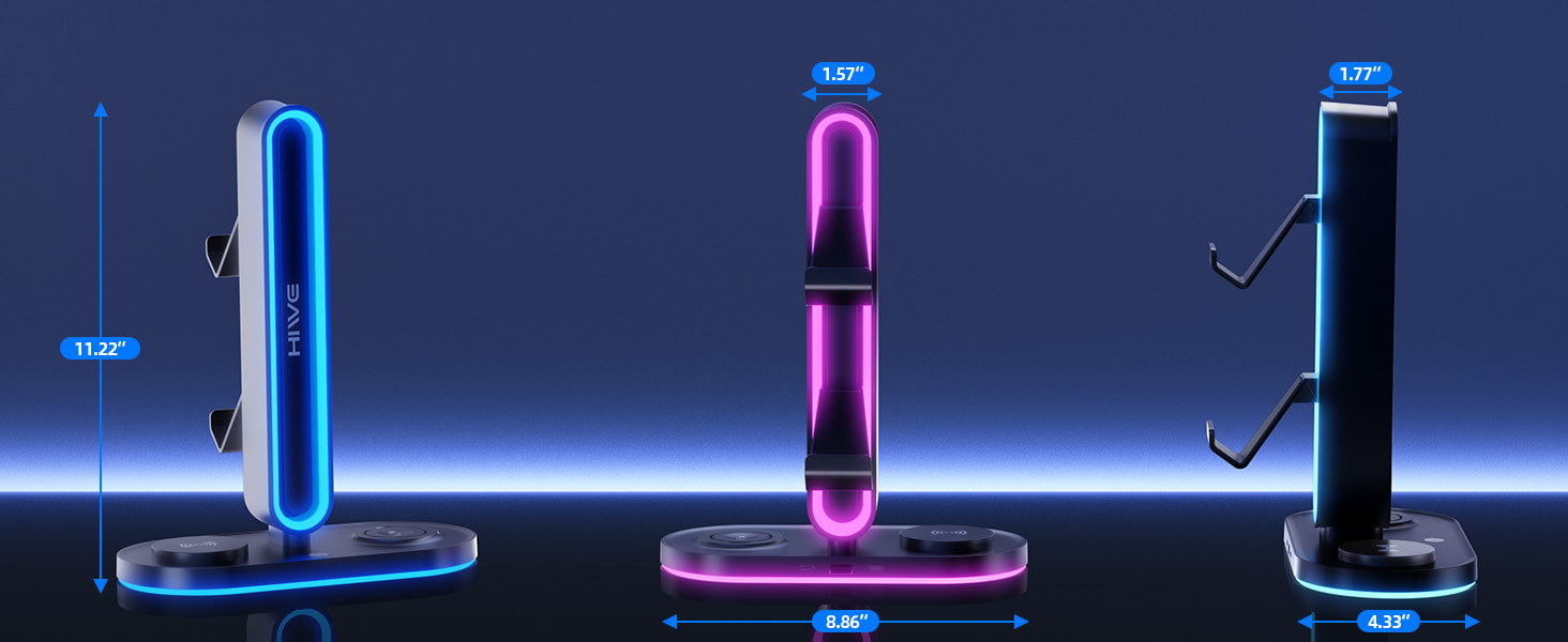 RGB Headphone Stand with Wireless Charging