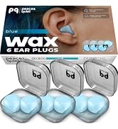 Peace&Quiet PQ Wax Ear Plugs for Sleep - 6 Silicone Wax Earplugs for Sleeping and Swimming - Gel ...