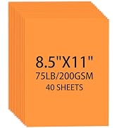 Light Orange Cardstock 8.5 X 11, 40 Sheets Card Stock, 75lb/ 200gsm Copy Paper, Cardstock Printer...