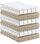 Kitinjoy Premium Kitchen Towels (16"x 28", 6 Pack), Large 100% Cotton Terry 390 GSM Kitchen Hand ...