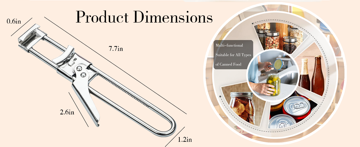 2PCS Adjustable Stainless Steel Jar Opener
