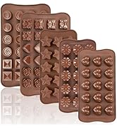 JOERSH 5PCS Silicone Chocolate Molds for Candy, Fat Bombs Snacks & Truffles, 9 Shapes 93 Cavities...