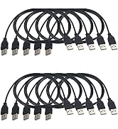 USB Cable Pack of 10 - Male to Male Cable Double End USB Cord Compatible with Hard Drive Enclosur...