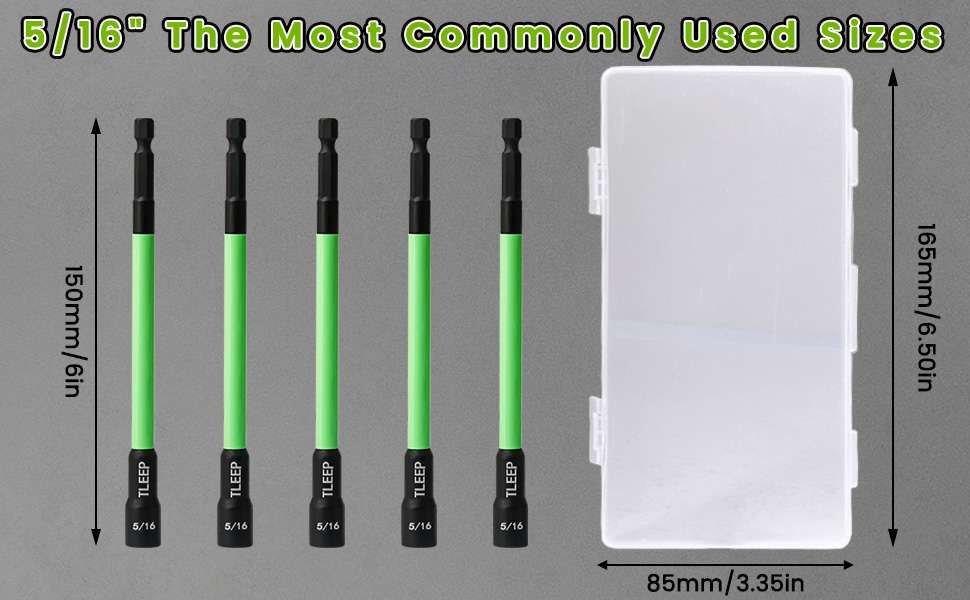 150MM 5/16" Magnetic Power Nut Driver Set for Impact Drill
