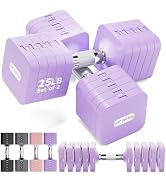 Adjustable Dumbbell Set 10LBS 20LBS 25LBS Dumbbells Set of 2 Hand Weights | Men Women Free Weight...