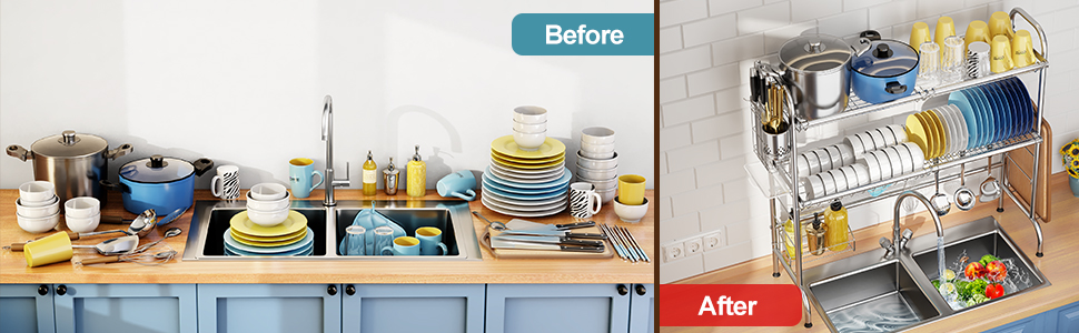 dish rack over sink