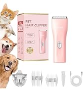 Dog Grooming Kit Clipper for Thick Coat Low Noise Cordless Cat Hair Trimmer Rechargeable Shaver P...