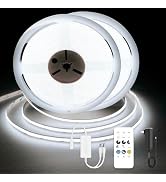 AUZIWE COB LED Strip Lights, Dotless LED Lights with Remote& App, 49.2ft White 6000K Super Bright...