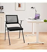 CLATINA Stackable & Foldable Office Chairs with Ergonomic Lumbar Support and Thickened Seat Cushi...