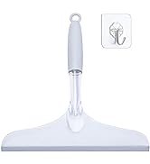 Shower Squeegee for Bathroom Shower Glass Doors, 10'' Rubber Window Cleaner Squeegee, Clear Plast...