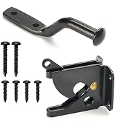 Self Locking Automatic Gravity Lever Fence Gate Latch, Steel, Black