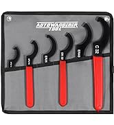 AutoWanderer Tool 6PCS Spanner Wrench Set Steel Shock Coilover Wrench with Non-Slip Handle for Mo...